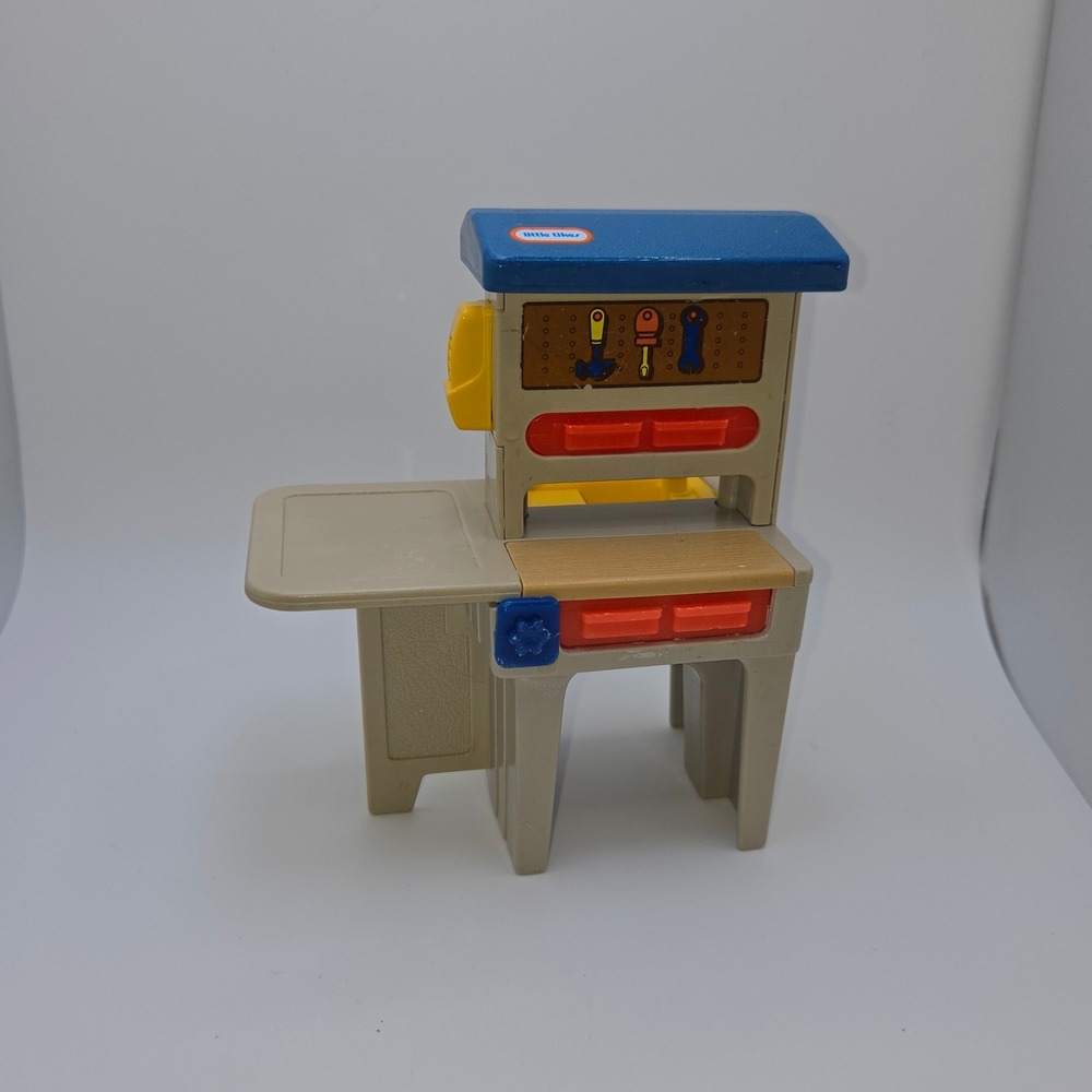 Vintage 1993 Little Tikes Dollhouse Miniature Workshop Tool Bench